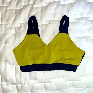 Yellow-Green and Navy Sports Bra